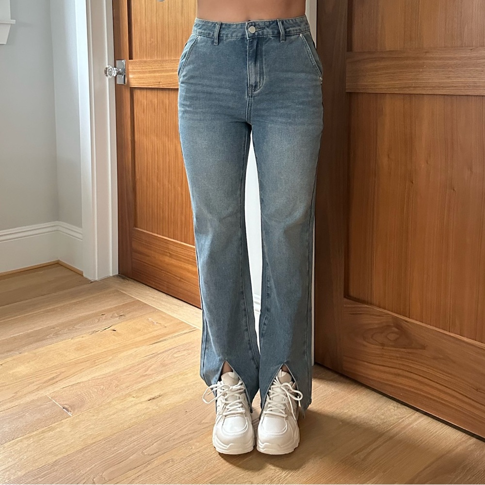 Blue denim jeans